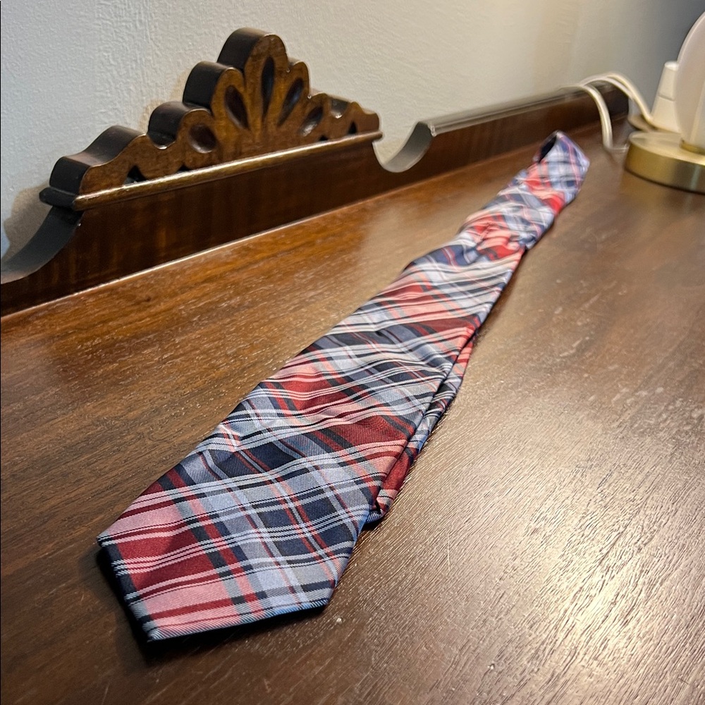 Chaps Red and Blue Plaid Men's Tie